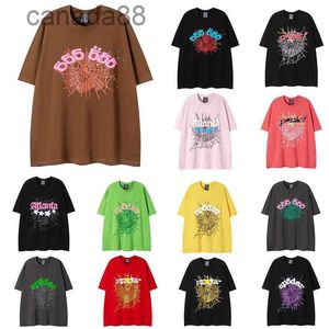 Erkek Kadın Tasarımcı Tişörtler SP5der Mektup Baskılı Moda Siyah Pembe T-Shirt Örümcek 555555 Pamuk Sıradan Üst Tees Q9KN Q9KN 2HP2