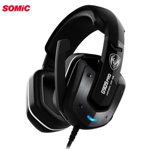 Hörlurar/headset somic G909Pro Gaming hörlurar virtuell 7.1 Sound Vibration Laptop Earphone USB med mikrofonbas Stereo -headset för dator