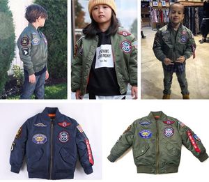 Tide Marke Kinderbekleidung Jungen und Mädchen Herbst und Winter Baumwolle Clip-on großes Kind verdickte Luftwaffe Pilotenjacke Baumwolljacke Jacke