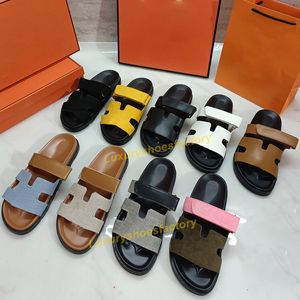 Дизайнерские скольжения Slides Summer Mules Sandals Beach Classic Winter Sherling Flat мужчин и женская роскошная кожа регулируемая ремеш