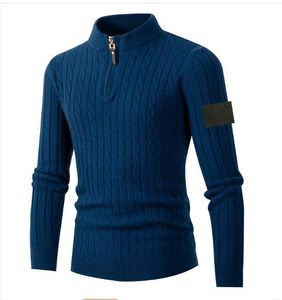 Stone Jacket Island Sweater Men's Designer Tröja Herrtröja Långärmning Stickad tröja Fashion Turtle Neck Casual Sweatshirt Hög kvalitet