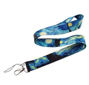 designer Art series Van Gogh lanyard for buttons phone Cool Neck Strap Monet lanyard for headphones camera whistle ID badge cute gifts