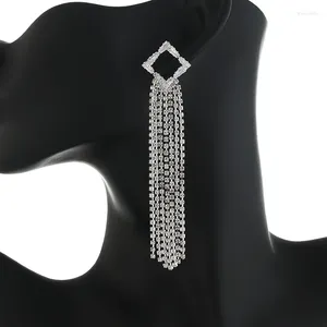 Dangle Earrings High Quality Tassel Imported Luxury Crystal Long Drop Fashion Jewelry For Women Wedding Party Gift E762