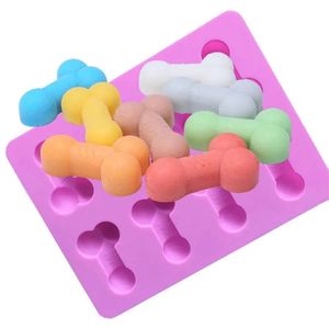 Silicone Ice Mold Funny Candy Biscuit Ice Mold Tray Bachelor Party Jelly Chocolate Cake Mold Household 8 Holes Baking Tools Mould