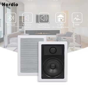 Колонки Herdio 5,25 дюйма, 2-полосные Bluetooth, настенные/потолочные колонки для внутреннего/наружного домашнего фона, дропшиппинг, оптовая продажа