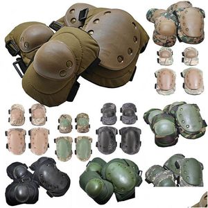 Protective Gear Camo Gear Protective Airsoft Kneepads Taktyczne łokieć kolan na kolanach zewnętrznych sportowych armia polowania na paintball strzelanie No13-00 Dhizr