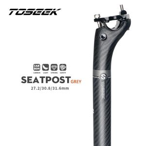 Подседельный штырь TOSEEK 3K из углеродного волокна для горного дорожного велосипеда, подседельный штырь для MTB велосипеда, детали 27,2/30,8/31,6*350/400 мм, смещение 20 мм
