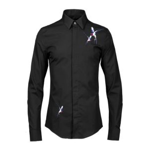 new arrival Embroidered Bird Men Shirt Wholesale Factory Direct Sales fashion Casual high quality cotton fashion plus size M-4XL