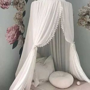 Myggnät Myggan Net Cribb för spetsskuggning av skuggning av barn som hänger kupol gardin Tittler Princess Play Tent Children Room DecorationVaiduryd