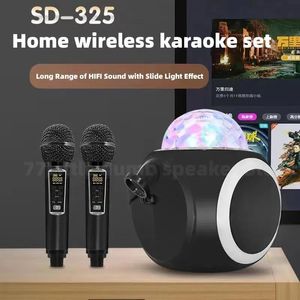 Hoparlörler Caixa De Som Büyük Hoparlörler Dış Mekan Partisi Karaoke Konuşmacı Mikrofon Aşamalı Kristal Disko LED Işık Bluetooth Hoparlör