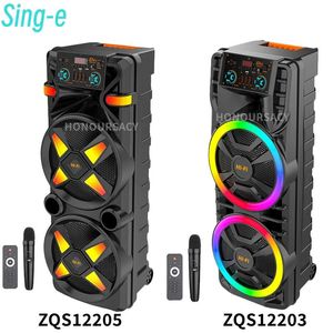Speakers Dual 12inch caixa de som Bluetooth Speaker Power 2000W Family Party Karaoke Sound box Outdoor Subwoofer Audio With Mic FM TF