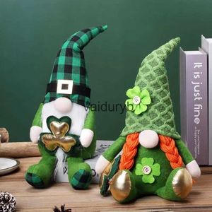 Plush Dolls St. Patrick's Day Gnome - nadziewane gnomy Pluszowe zabawkowe dekorację wakacyjną dla domu clove bez twarzy lalka irlandzka elf festivalvaiduryb