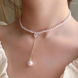 Choker 2024 Pearl Collar Char Chain Necklace Women's Pendant Simple Korean Fashion Girl Jewelry Accessories