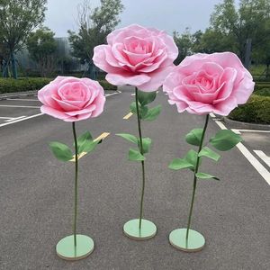 Decorative Flowers 3pcs Set Decor Mariage Giant Rose Foam Flower Wedding Road Guide Large Birthday Party Events Home Window Beautiful
