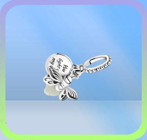 Fine jewelry Authentic 925 Sterling Silver Bead Fit Charm Bracelets Glow-in-the-dark Firefly Dangle Charms Safety Chain Pendant DIY beads6387554