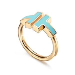 Дизайнер двойной тиффанбраселет t кольцо Женское золотое кольцо 18K Золото.