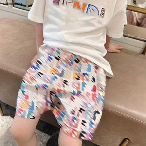 Novo bebê shorts carta colorida impressão completa crianças roupas de grife tamanho 100-150 criança inferior vestuário verão meninas meninos calças jan20