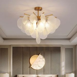 Lampadario moderno a LED Occhiali con diamanti Lampade a sospensione in vetro smerigliato lustro Apparecchi di illuminazione a sospensione per camera da letto di lusso