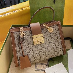 Original padlock small double lock printed shopping chain Tote Bag single shoulder women's bag 7889