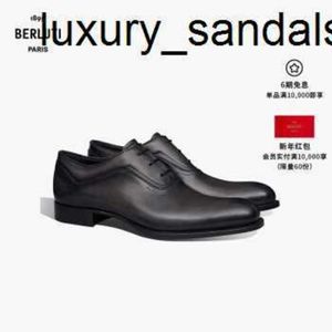 Berluti Mens Leather Shoes Dress Shoe Autumnwinter 23 Profil Oxford Black Grey 05039 RJ