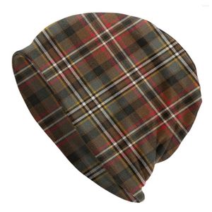 Berets Green Tartan Plaid Skullies Beanies Caps Men Women Unisex Trend Winter Warm Knitted Hat Adult Bonnet Hats