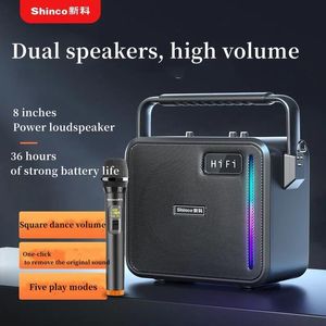 Alto-falantes ao ar livre karaokê portátil subwoofer alto volume sem fio bluetooth festa alto-falantes 150w de alta potência casa cantando com microfone