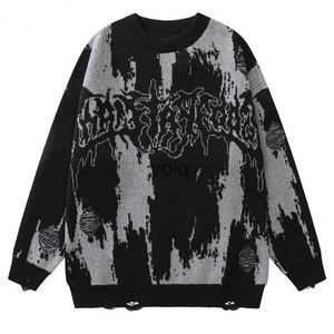 Swetry damskie y2k vintage dzianin punkowy gotycki sweter streetwearu mężczyźni kobiety 2022 Nowy trend harajuku mody Grubszy cieplejszy pullover odzież.