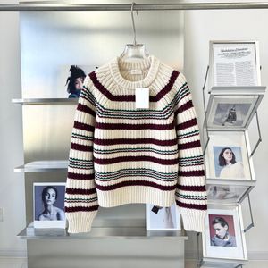Luksusowe designerskie kobiety ubrania w paski Sweter kontrastowy