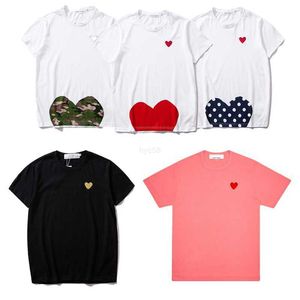 Homens camisetas Jogue T-shirt dos homens Designer Red Heart Goth Black T-shirt Camisa Casual Moda Bordado Manga Curta Verão T-shirt Euro Tamanho