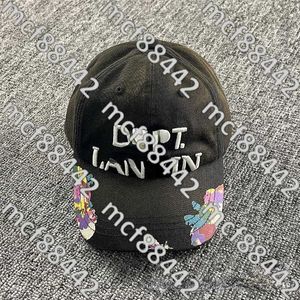22SS Ball Caps modetrender går med allt hatt Joint Graffiti Splash-bläck American Baseball Cap Sunscreen Tide Auzt