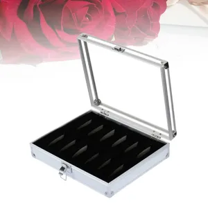 Titta på lådor 6/12 GRID SLOTS Användbara smycken handledsklockor Holder Display förvaringslåda Aluminium Luxury Square Case Organizer