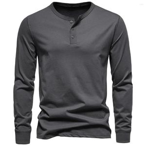 Herren-T-Shirts, 2024, Herbst/Winter, modischer Trend, Ausschnitt, lässig, langärmelig, T-Shirt, solide Unterlage