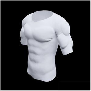 Waist Tummy Shaper Men Abs Invisible Pads Fake Muscle Chest Tops Soft Protection Male Sponge Enhancers Undershirt 230607 Drop Deli Dhrim