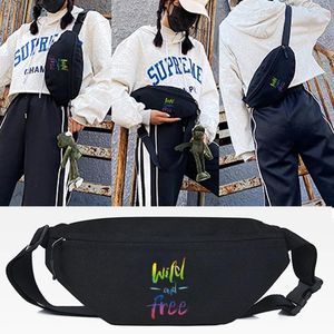 Waist Bags Bag Women Multi-Functional Chest Cross Shoulder Colorful Letters Print Large Capacity Storage Fanny Packs For Men