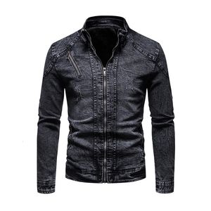 Autumn and Winter Retro Denim Jacket Mens Fashion Slim Tooling Casual M4XL 240118