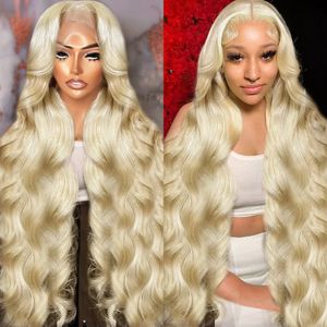 250 Density 613 Honey Blonde Color 13x6 HD Transparent Lace Frontal Body Wave Human Hair Wig 30 36 Inch 13X4 Front Wig for Women