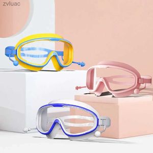 Tauchzubehör Ultraleichte verstellbare Weitsicht-Schwimmbrille mit großem Rahmen Schwimmbrille Tauchbrille Wassersport Schwimmwerkzeuge YQ240119