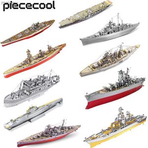 3D Puzzles Piececool Puzzle 3D Metal Battleship Model Kits HMS Hood Richelieu Ship Model Jigsaw Toys for Teens Brain Teaser