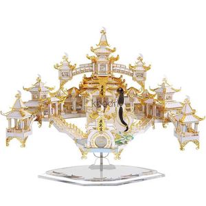 Ferramentas de artesanato Piececool 3D Metal Puzzle Building P143-WGK O Moon Palace Model define DIY Laser Cut Puzzles Jigsaw Model Toys para presente adulto YQ240119