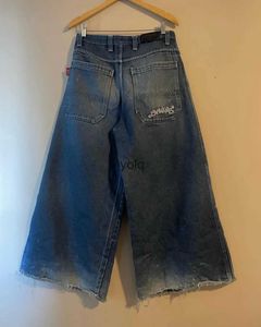 Jeans femininos y2k harajuku hip hop carta bordado gráfico retro azul oversized baggy bezerro comprimento calças novas calças largas góticas
