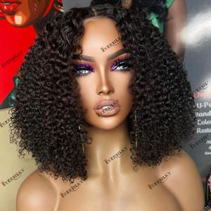 Peruvian Human Hair Glueless HD Lace 5x5 Closure Wig for Black Women 250 Density Afro Kinky Bob Natural Hair 13x6 Lace Front Wig