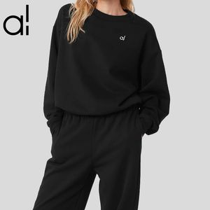 AL Yoga Bluz bluzy Accol Crew Szyja Pullover Stuner na ulicę SWEAT RELIKOWANY MIEJSKI MIEJSKIE MĘŻCZYZN Mężczyzna i kobiety miłośnicy Sportswear Srebrne logo 3D na klatce piersiowej