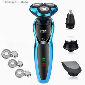 Electric Shavers Electric Shaver Rechargeable Electric Razor Shaving Machine Cleaning Beard Razor for Men Wet and Dry Waterproof Washable ZN1159 Q240119