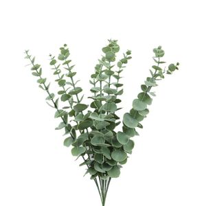 50pcs Plastikowe liście eukaliptusów Fałszywe rośliny Flower Materiał do Wedding Flower Wall Dekoracja Greenery Plant Decor Leaf Decor