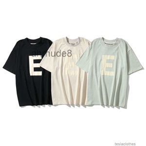 デザイナーファッション服ラグジュアリーTシャツフォグカニーズ同じスタイルダブルスレッドエッセンハイストリートe-line flocking夏の新しい半袖メンズTシャツlnre