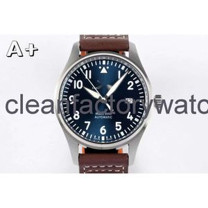 Mens iwcity 시계 비싼 Menwatch Mark 18 시계 고품질 자동차 기계 Uhren Super Luminous Date Watchmen Leather Montre Pilot Luxe FPBY