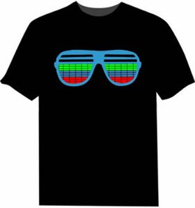 Erkekler Ses Aktif Led Tişört Büyük Boy Siyah Bir Renkli Tshirts Kaya Disco DJ Estetik Tişört Çift Günlük Tshirt 6xl 22987656