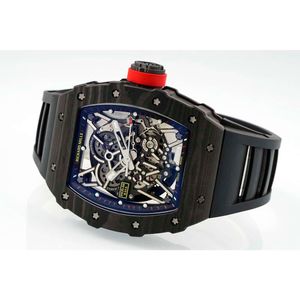 Superclone AAA Designer Automatyczni Watchmen Richar RM35-02 Watch BWO1 Luksusowe obudowa z włókna węglowego wydrążona nowa wysokiej jakości wodoodporna zegarek na rękę z pudełkiem TY1E