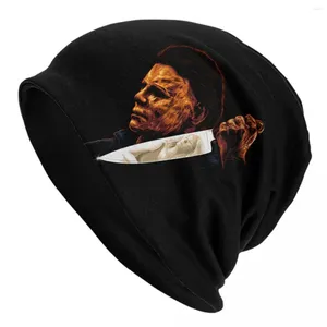 Berets Scary Michael Myers Beanie Cap Unisex Winter Warme Motorhaube Homme Gestrickte Hüte Outdoor Halloween Horror Film Skullies Beanies