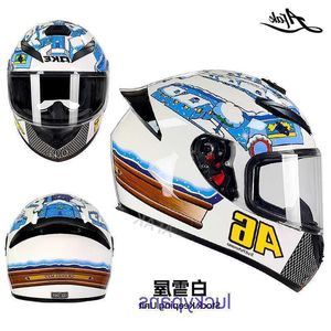 ヘルメットAGV New National Motorcycle Standard 3C Certification Men's and Women's Knightパーソナライズされた電気自動車安全冬の青いボウム